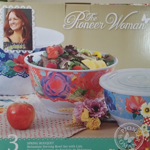 The Pioneer Woman Other - 3 pc. Serving Bowl Set w/lids, Spring Bouquet